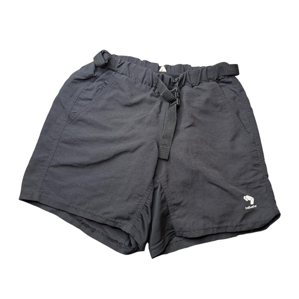 Bellwether Shorts Mens Medium Black‎ Cycling Padded Liner Belted Gorpcore Hiking